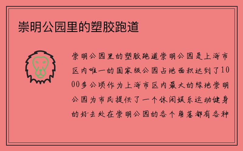 崇明公园里的塑胶跑道